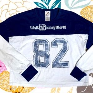 Walt Disney World Cropped Football Jersey Top size small
